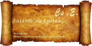 Csiffáry Etelka névjegykártya